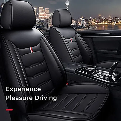 Front & Rear Seat Covers for Chevy Chevrolet Bolt EV EUV Car Seat Cover Luxury PU Leather Comfortable Wear Resistant Black