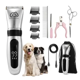 GTS Pet Clippers Professional Dog Grooming kit Adjustable Low Noise High Power Rechargeable Cordless Pet Grooming Tools, Hair Trimmers for Dogs and Cats, WashableIPX5, with LED Display.