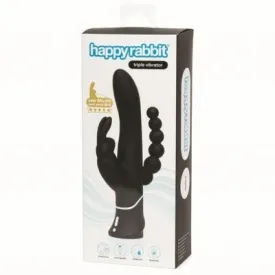 Happy Rabbit Triple Curve Rechargeable Rabbit Vibrator Black