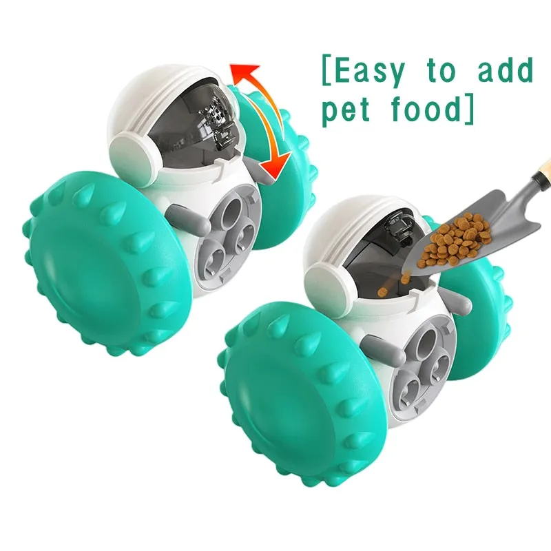 Interactive Dog Puzzle Toy with Slow Feeder Tumbler for Pet Food Dispenser
