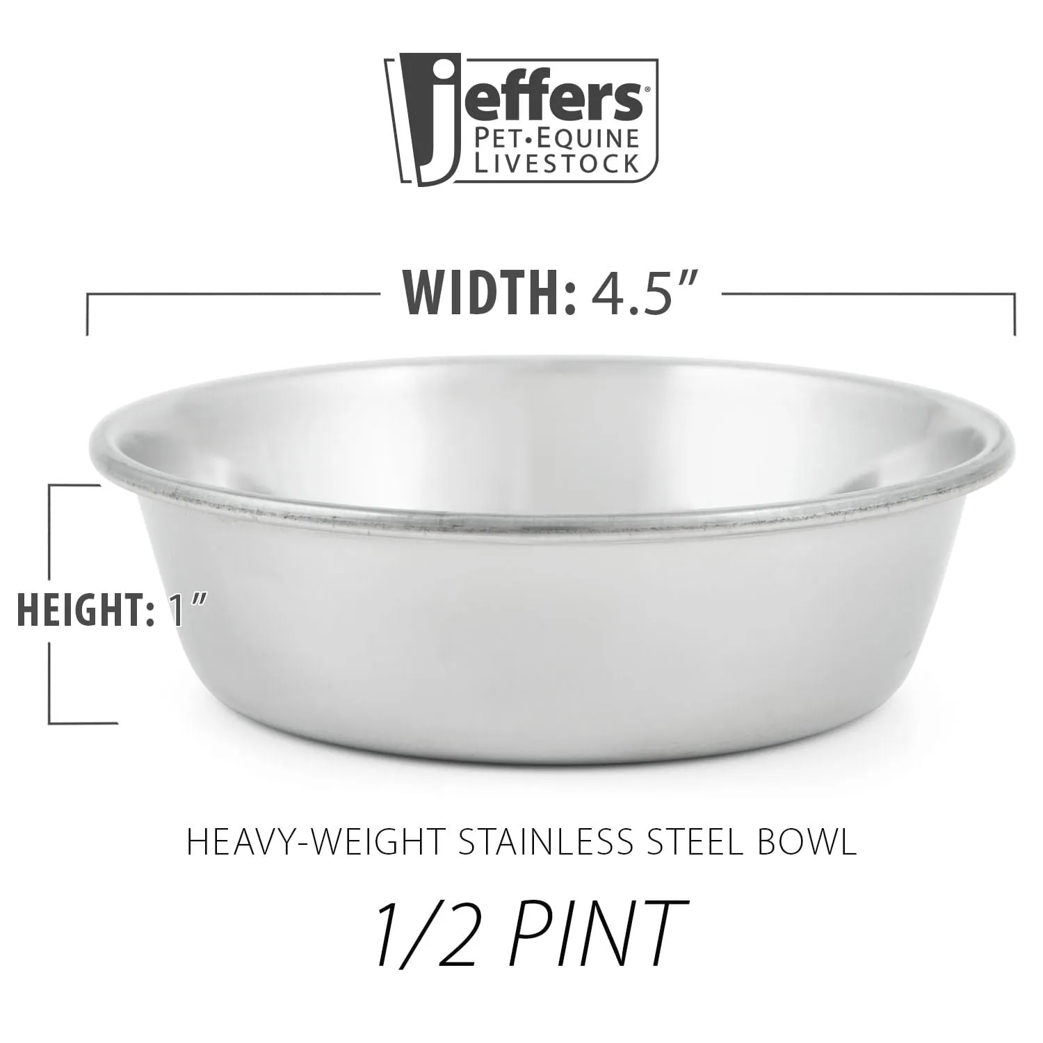 Jeffers Heavy Duty Stainless Steel Food & Water Bowls for Pets