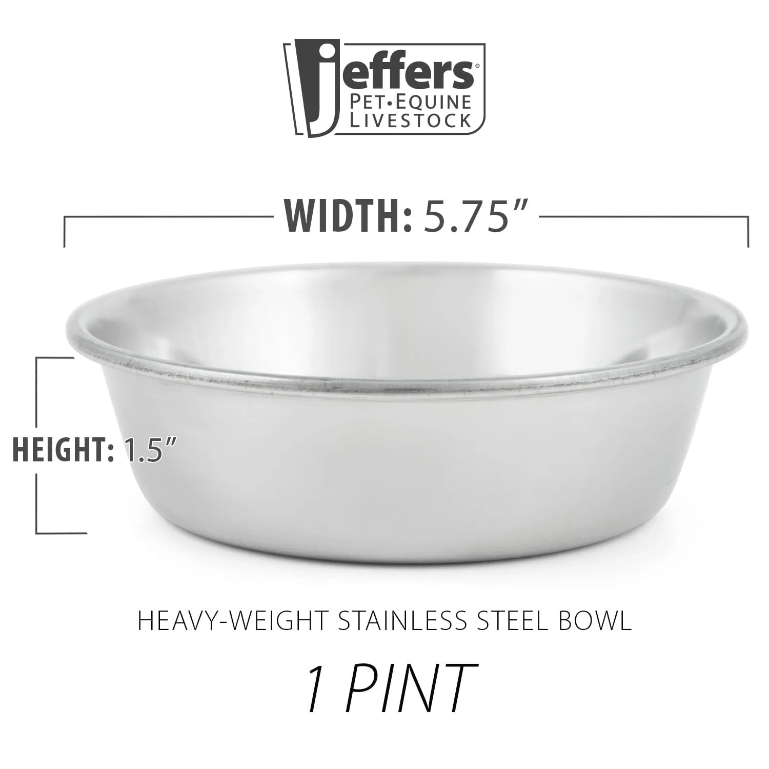 Jeffers Heavy Duty Stainless Steel Food & Water Bowls for Pets