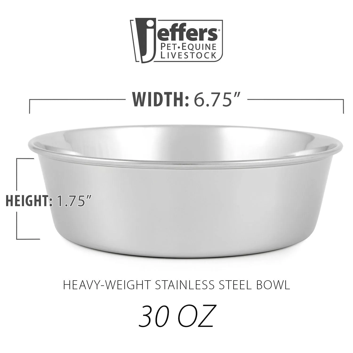 Jeffers Heavy Duty Stainless Steel Food & Water Bowls for Pets