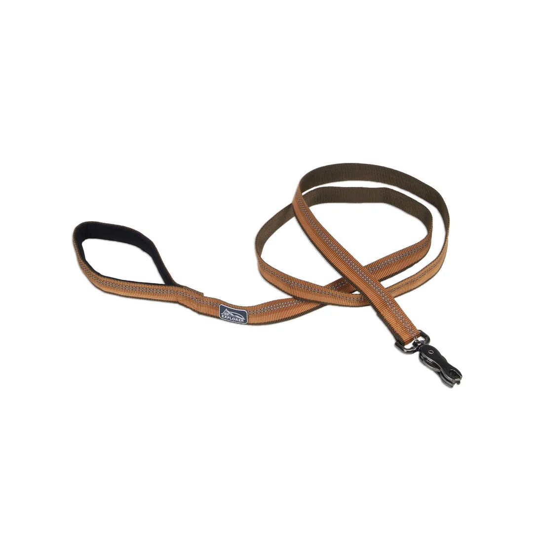 K9 Explorer® Reflective Dog Leash with Scissor Snap, Brown 1" x 6'