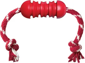 KONG Dental with Rope- for Dog Dental Care - Stuffable Chew Toy - Provides Chewing Outlet & Satisfies Instinctual Needs - Cleans Teeth & Gums - Made with Durable Natural Rubber - for Medium Dogs