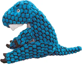 KONG - Dynos T-Rex Blue - Dinosaur Squeak Dog Toy, Reinforced Lining and Varied Textures - for Large Dogs