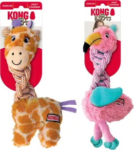KONG Knots Twists Dog Toys, 2-Pack Assorted  Durable Braided Rope with Squeaker, Minimal Stuffing, Soft & Tough Chew Toy for Thrashing & Teeth Cleaning (Small/Medium)