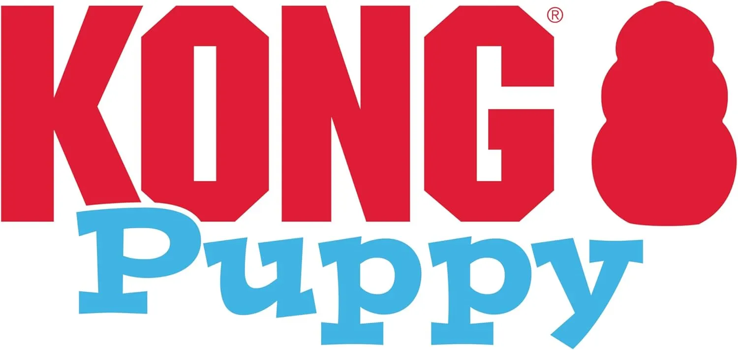 KONG Puppy - Natural Teething Rubber Chew Toy for Dogs - Stuffable Dog Toy for Extended Playtime - Chew & Fetch Toy for Puppies - For Large Puppies - Blue
