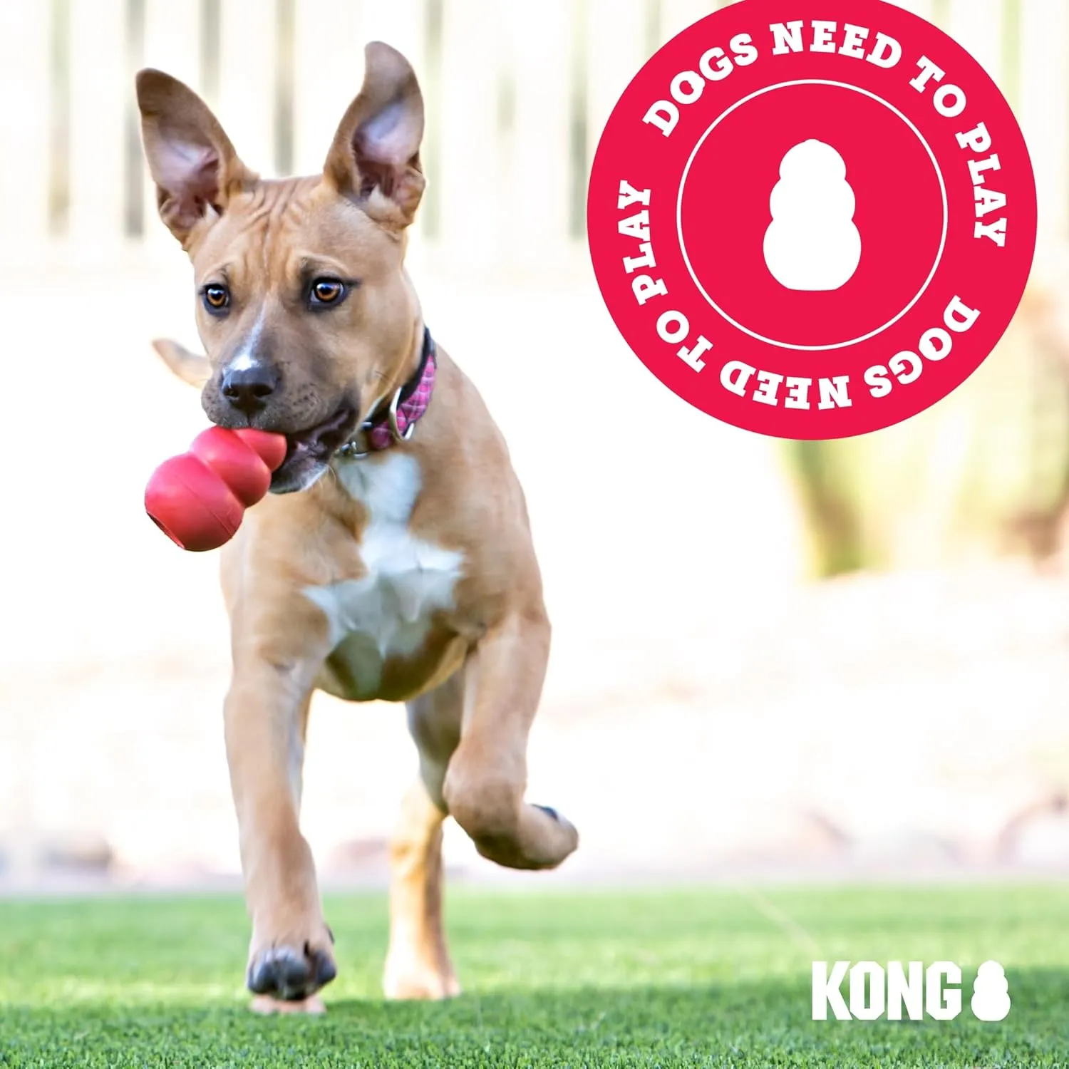 KONG Puppy - Natural Teething Rubber Chew Toy for Dogs - Stuffable Dog Toy for Extended Playtime - Chew & Fetch Toy for Puppies - for Large Puppies - Pink