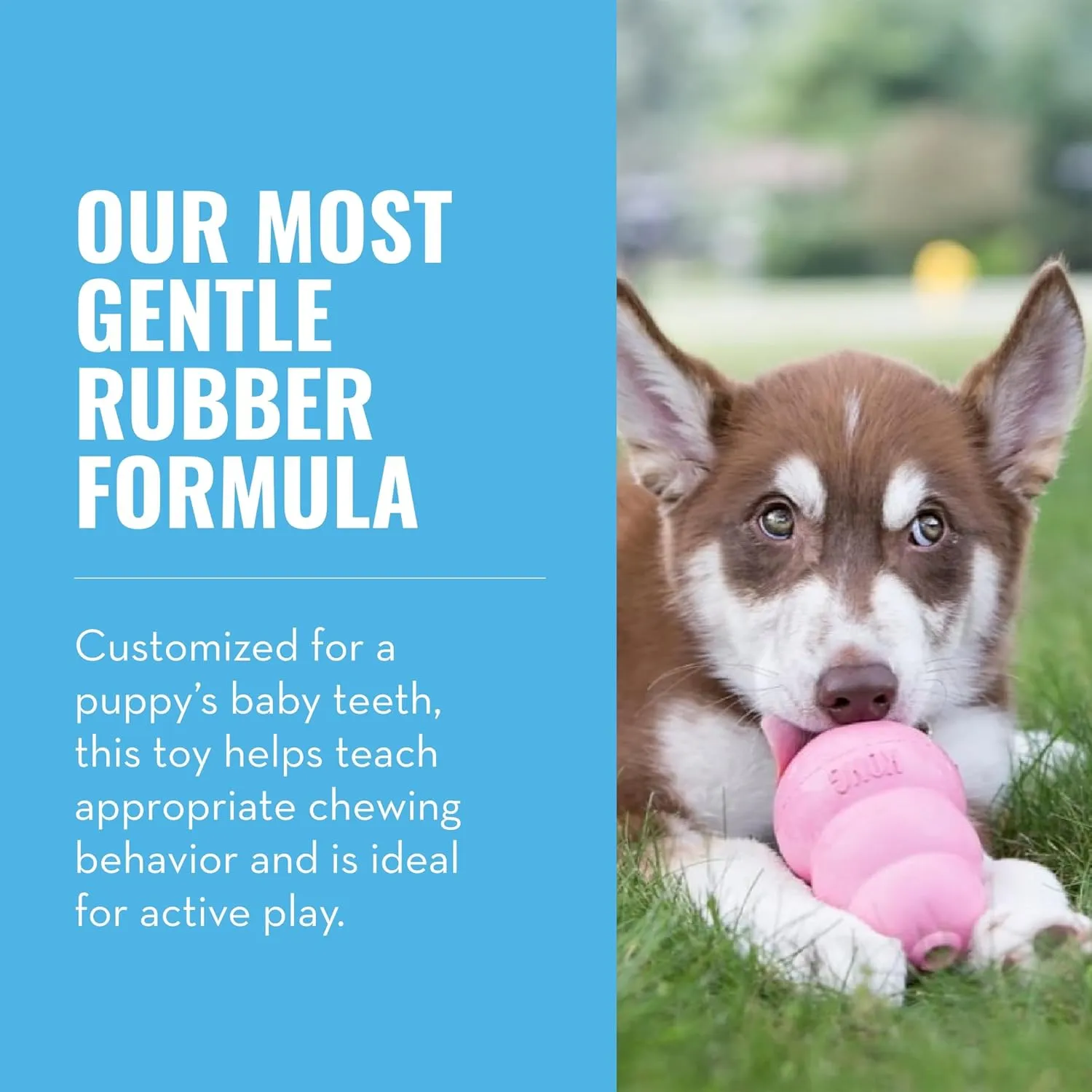 KONG Puppy - Natural Teething Rubber Chew Toy for Dogs - Stuffable Dog Toy for Extended Playtime - Chew & Fetch Toy for Puppies - for Large Puppies - Pink