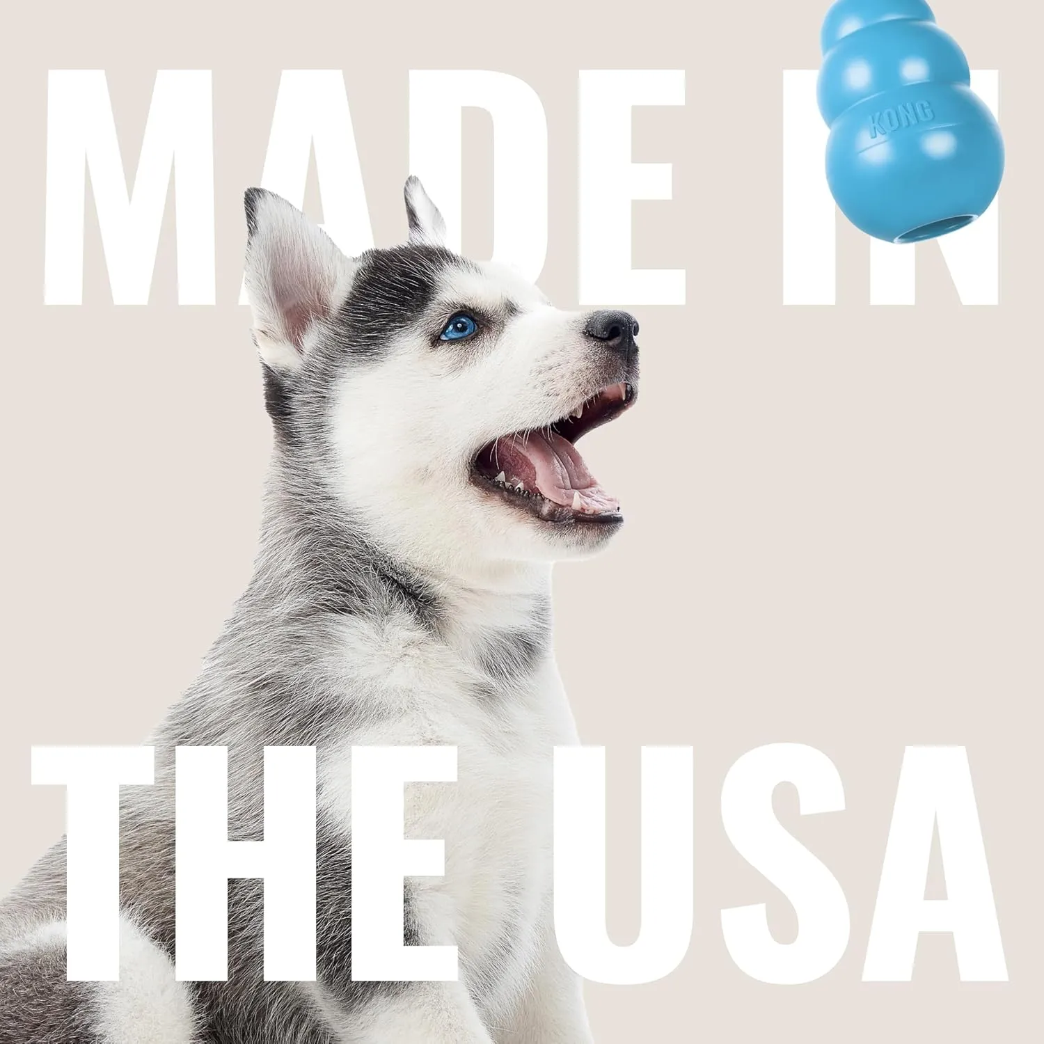 KONG Puppy - Natural Teething Rubber Chew Toy for Dogs - Stuffable Dog Toy for Extended Playtime - Chew & Fetch Toy for Puppies - for Medium Puppies - Blue