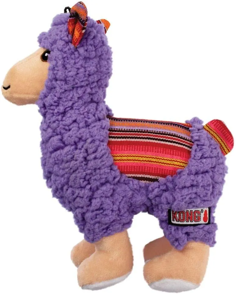 KONG Sherps Dog Toy  Medium Size, Plush Squeaky Toy for Indoor Play, Soft & Durable