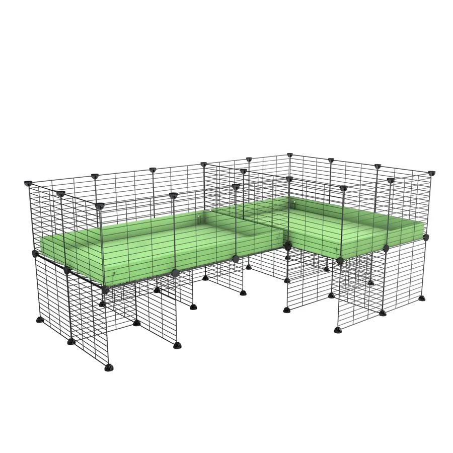 L-Shape 6x2 C&C Cage with Divider & Stand