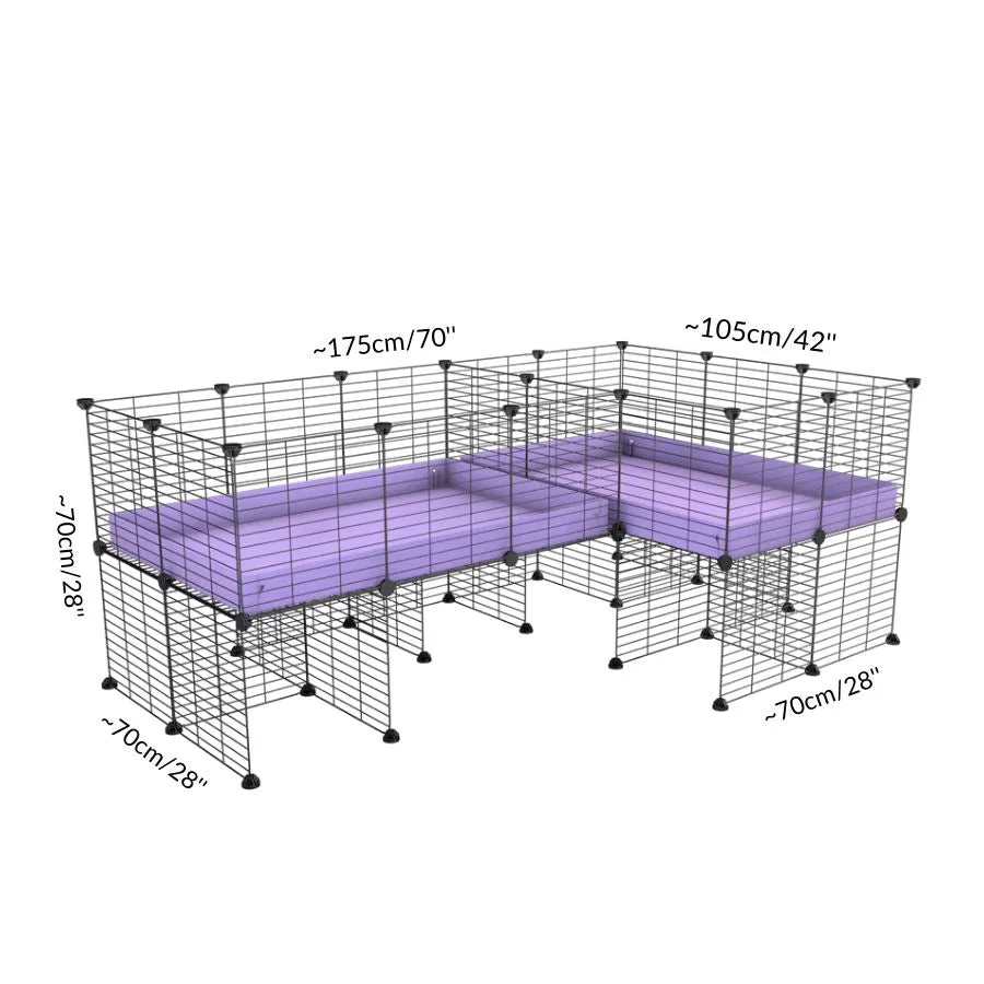 L-Shape 6x2 C&C Cage with Divider & Stand