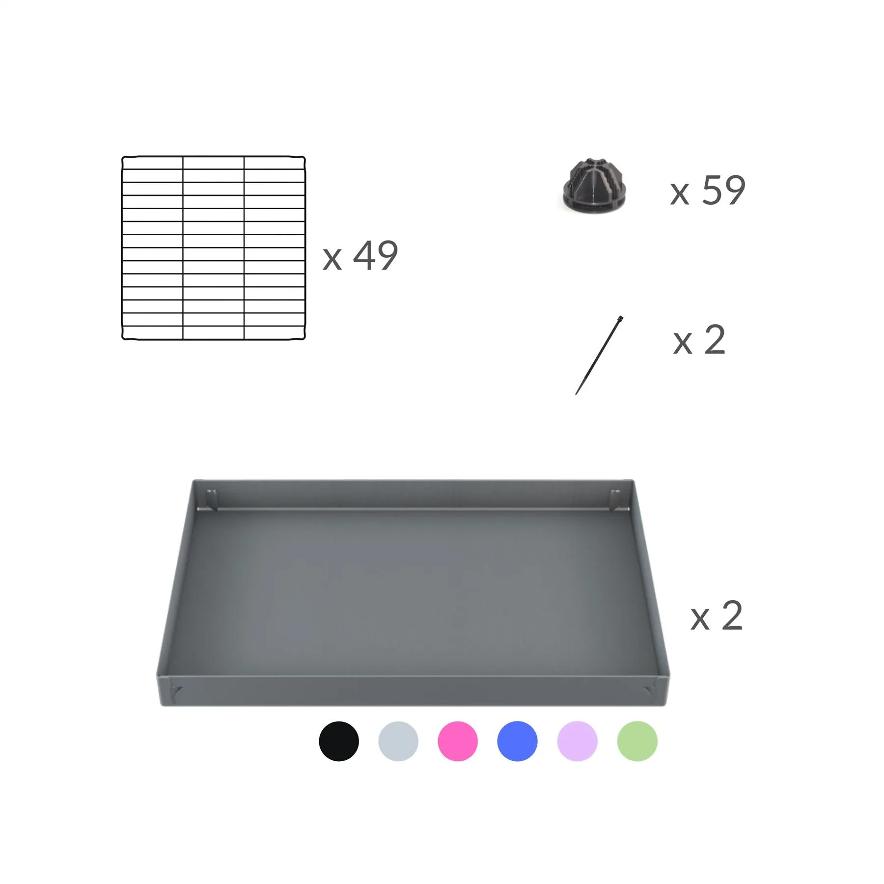 L-Shape 6x2 C&C Cage with Divider & Stand