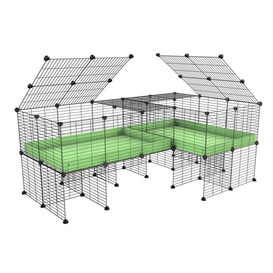 L-Shape 6x2 C&C Cage with Divider & Stand