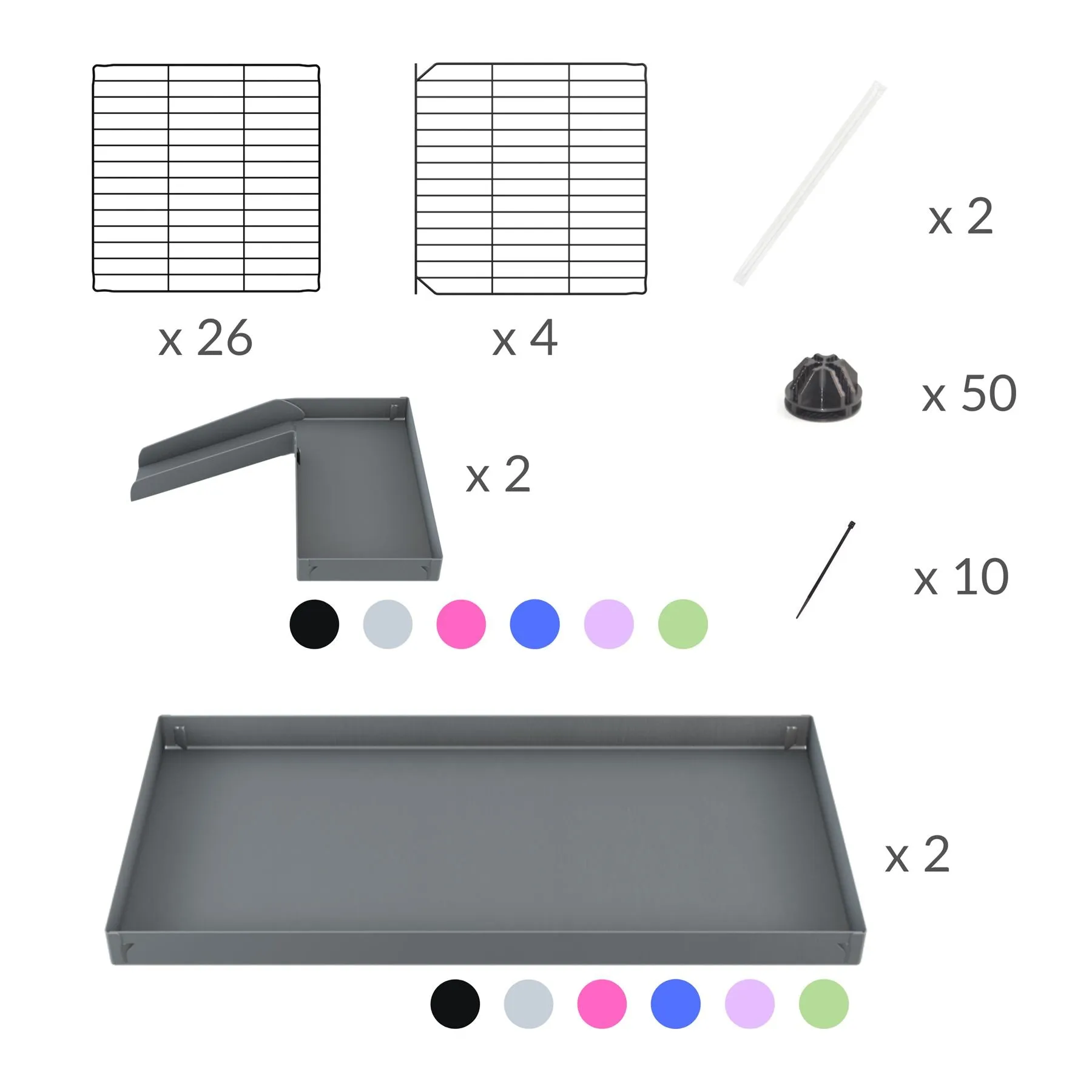 L-Shape 8x2 C&C Cage with Divider & Loft
