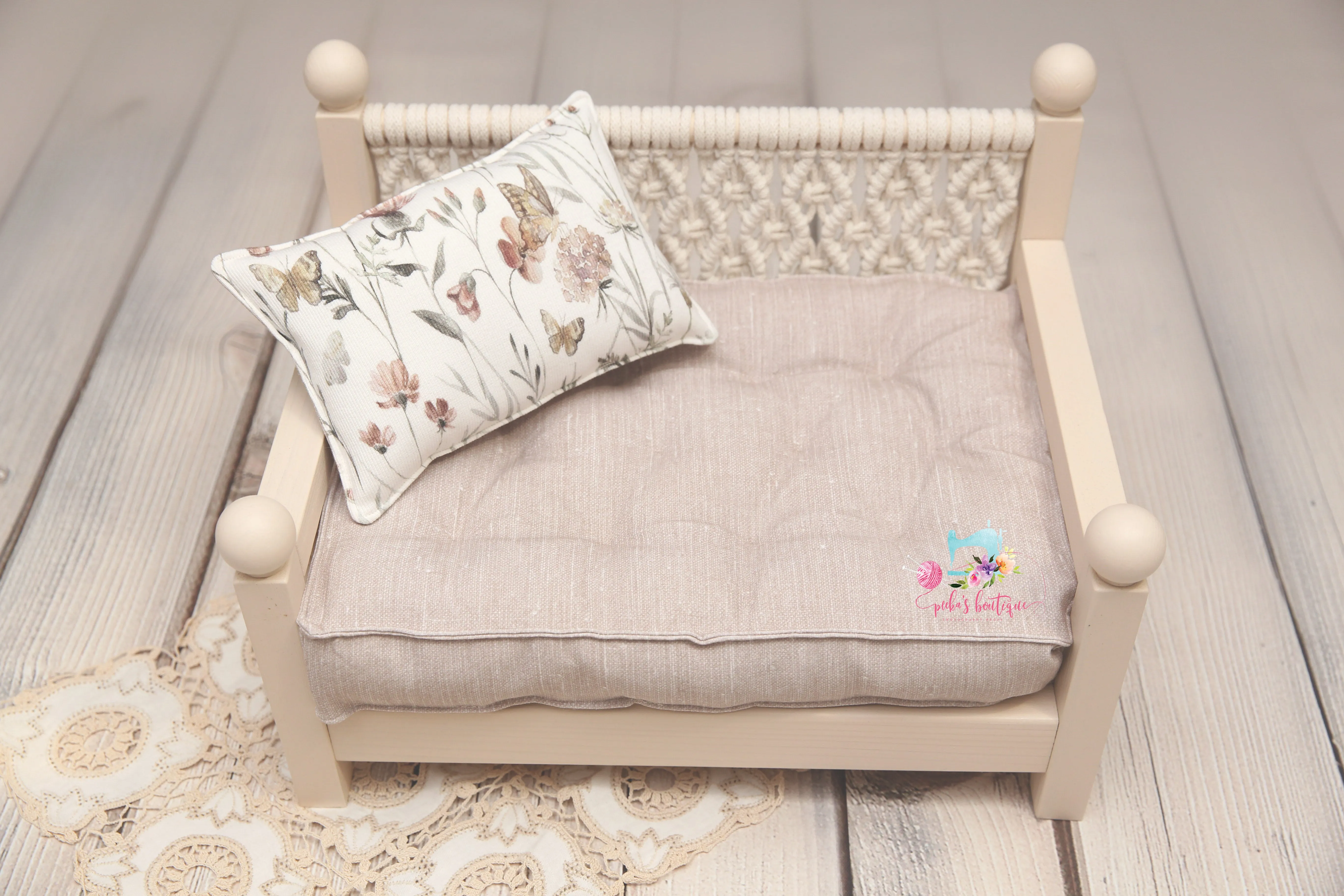 MADE TO ORDER- REVERSIBLE 2 Color Butterfly Field & Linen- NB Mattress