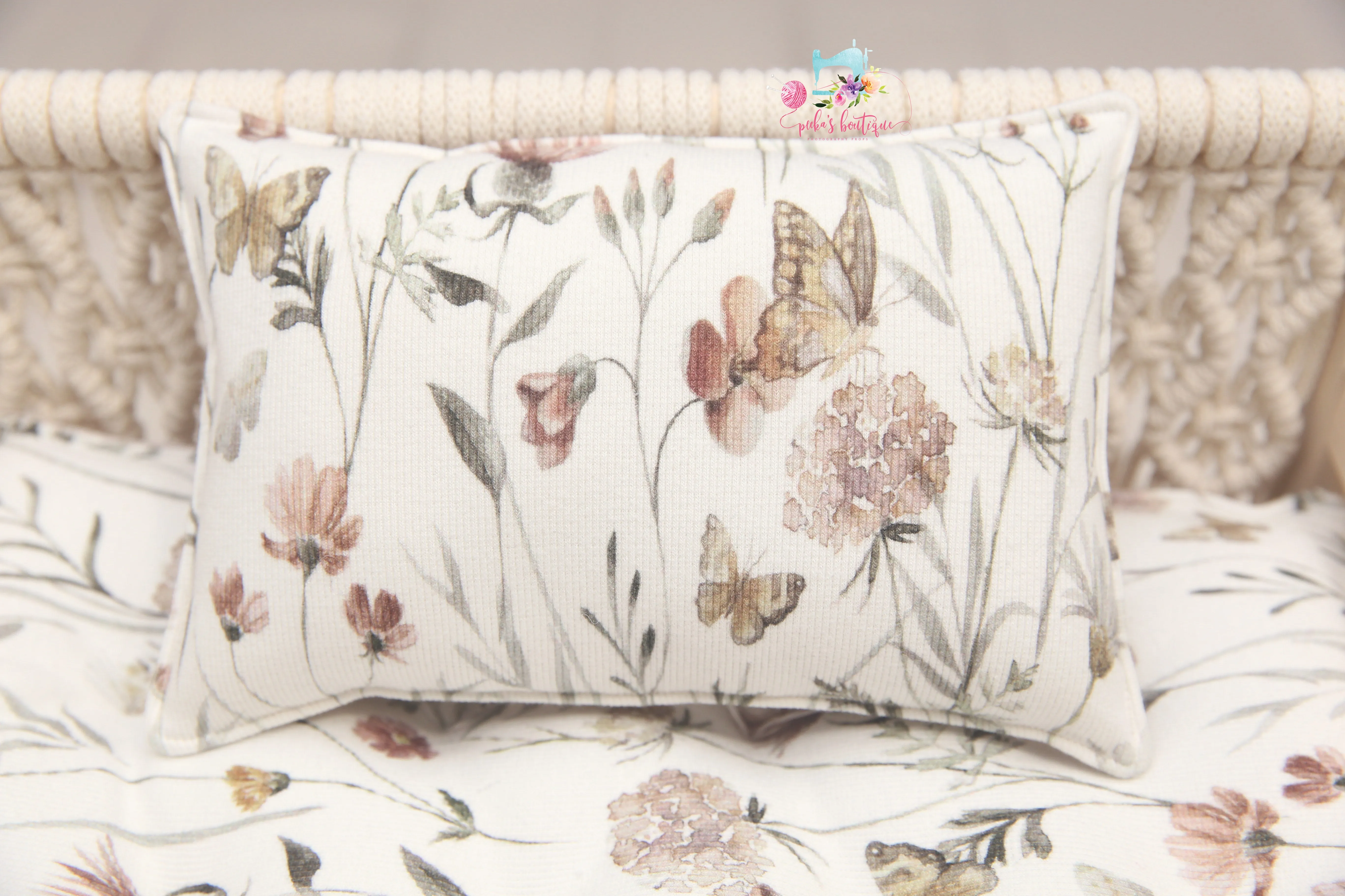 MADE TO ORDER- REVERSIBLE 2 Color Butterfly Field & Linen- NB Mattress