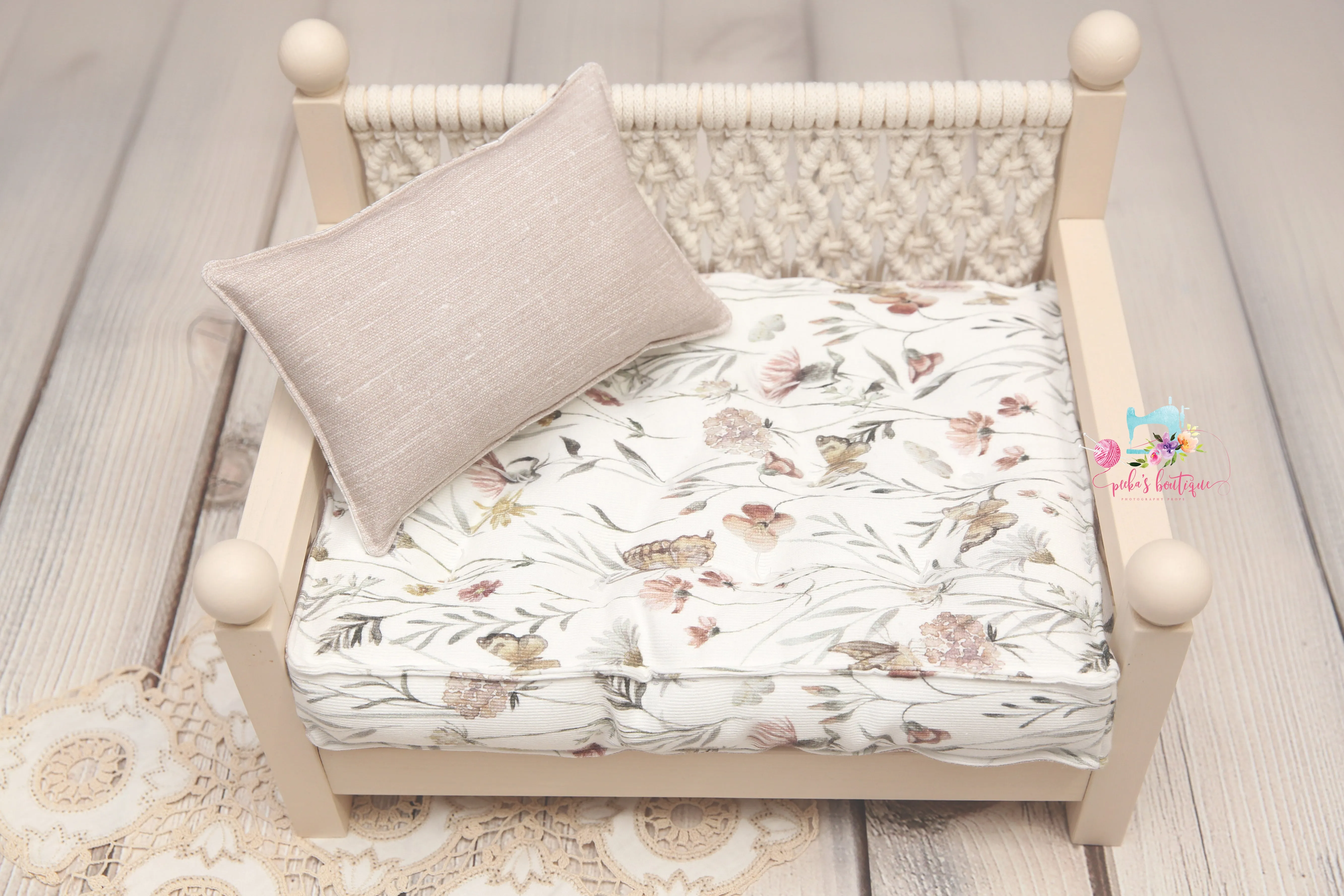 MADE TO ORDER- REVERSIBLE 2 Color Butterfly Field & Linen- NB Mattress