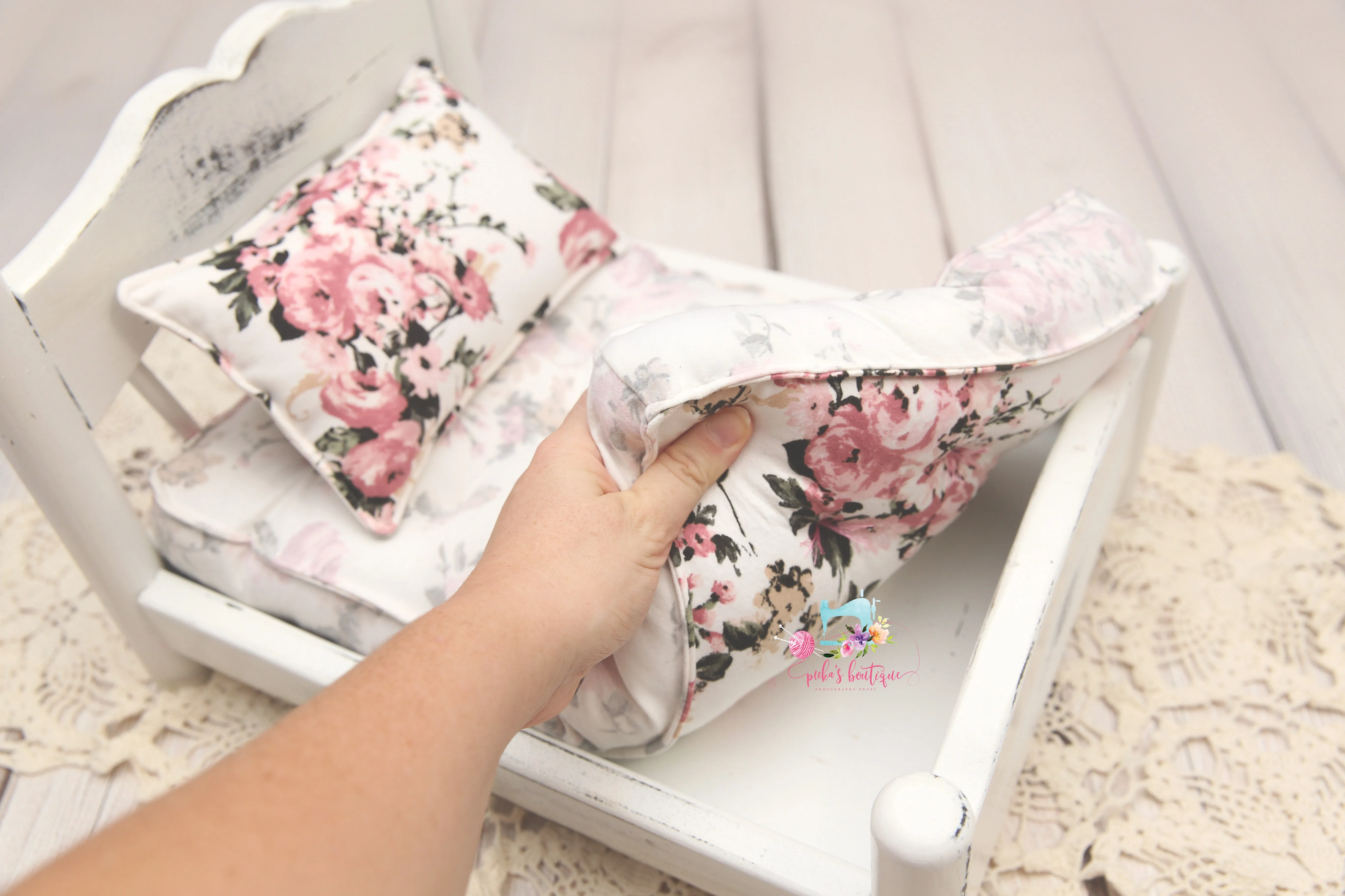 MADE TO ORDER- REVERSIBLE 2 Color- Carnations & Cream - NB Mattress