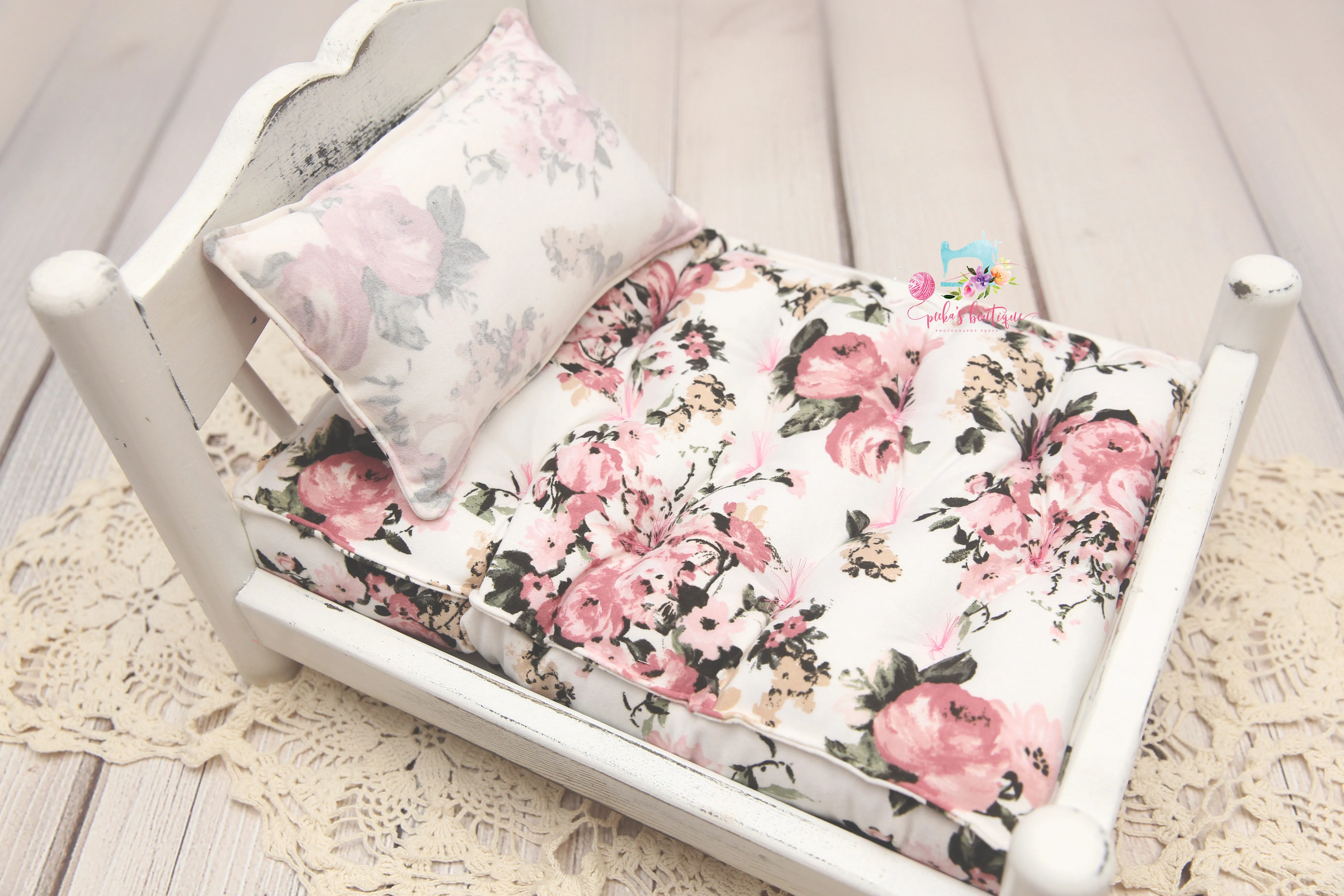MADE TO ORDER- REVERSIBLE 2 Color- Carnations & Cream - NB Mattress