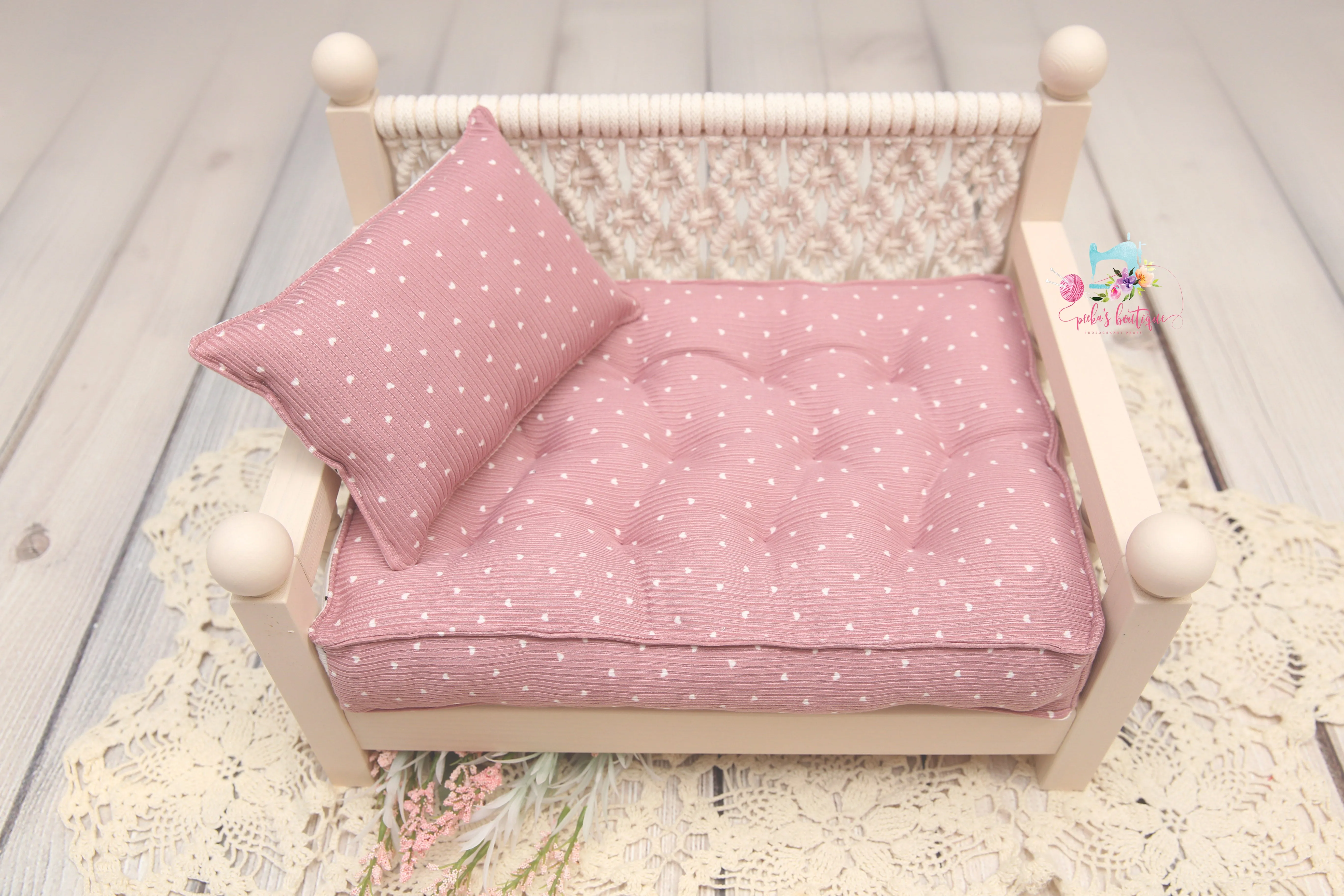 MADE TO ORDER- REVERSIBLE 2 Color Valentine Hearts - NB Mattress