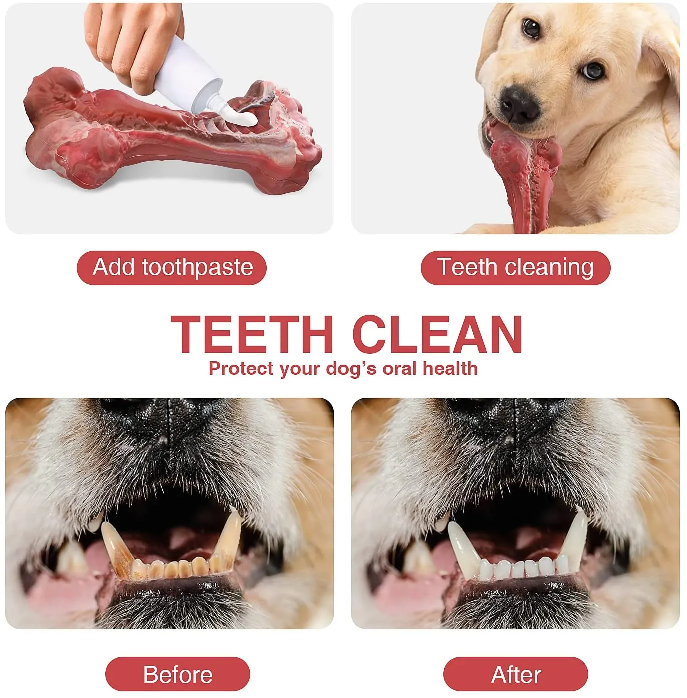 MASBRILL Dog Toys Indestructible Dog Chew Toys for Large Breed Aggressive Chewers Tough Dog Teething Toys for Pet Teeth Cleaning, Natural Rubber Interactive Dog Toys for Boredom