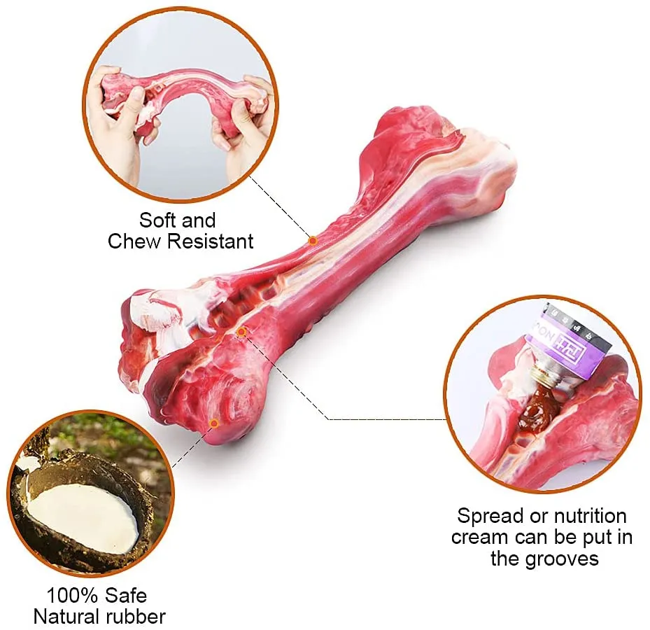 MASBRILL Dog Toys Indestructible Dog Chew Toys for Large Breed Aggressive Chewers Tough Dog Teething Toys for Pet Teeth Cleaning, Natural Rubber Interactive Dog Toys for Boredom