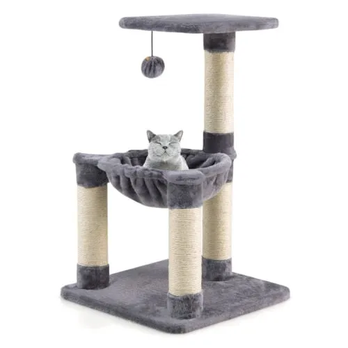 Multi-level Cat Activity Tree with Top Perch and Scratching Posts-Grey