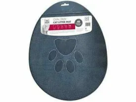 Oval Paw Cat Litter Mat Blue