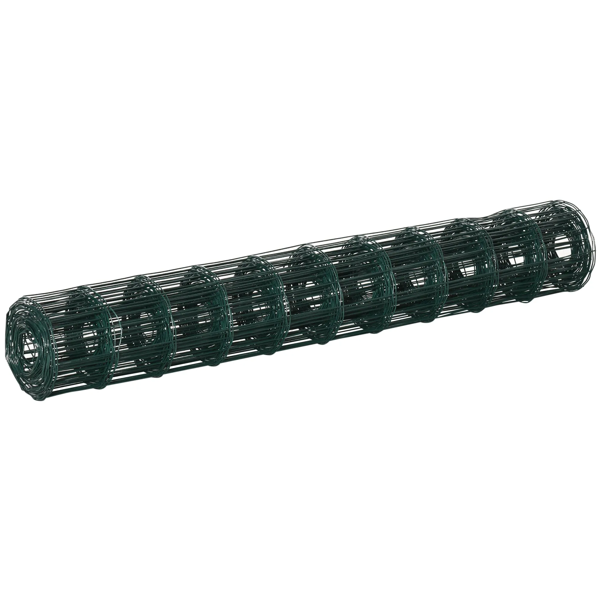 PawHut 1M x 10M Chicken Wire Mesh Roll Rabbit Poultry Animal Fence PVC Coated Steel Metal Garden Netting Fencing