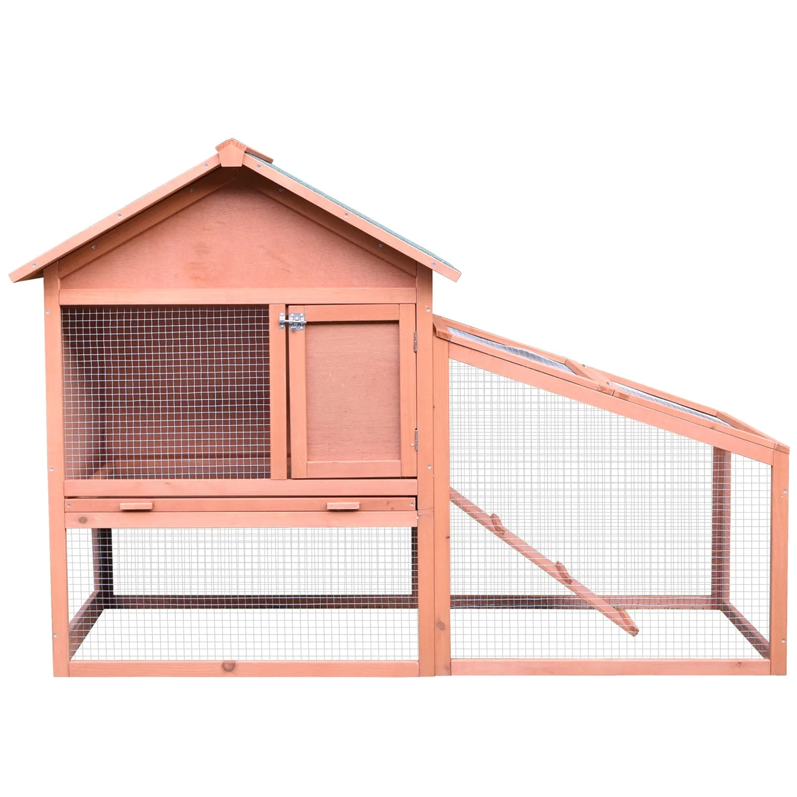 PawHut 2 Tier Rabbit Hutch Outdoor