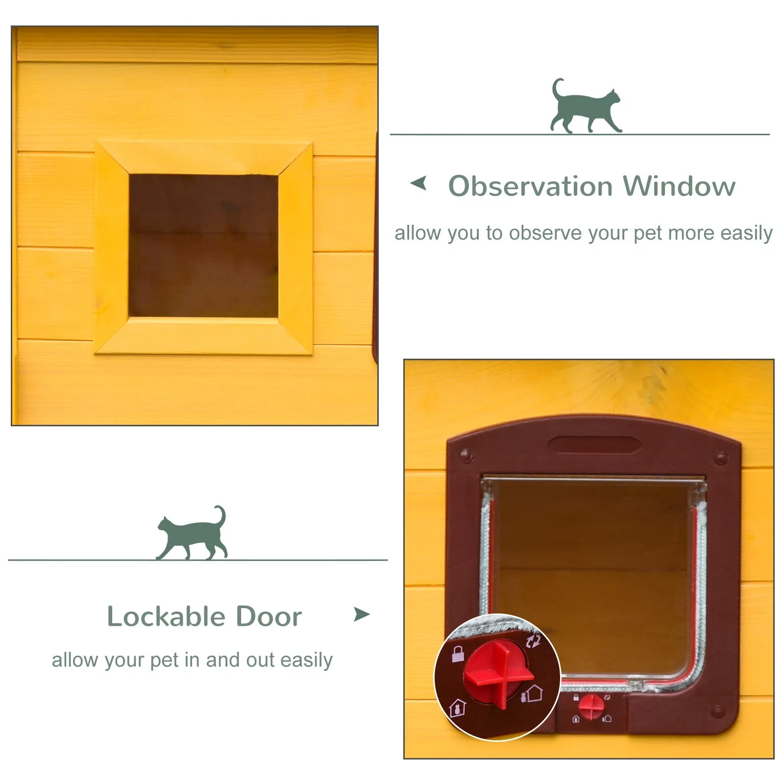 PawHut 70L×51.5W×60H cm Wooden Pet House