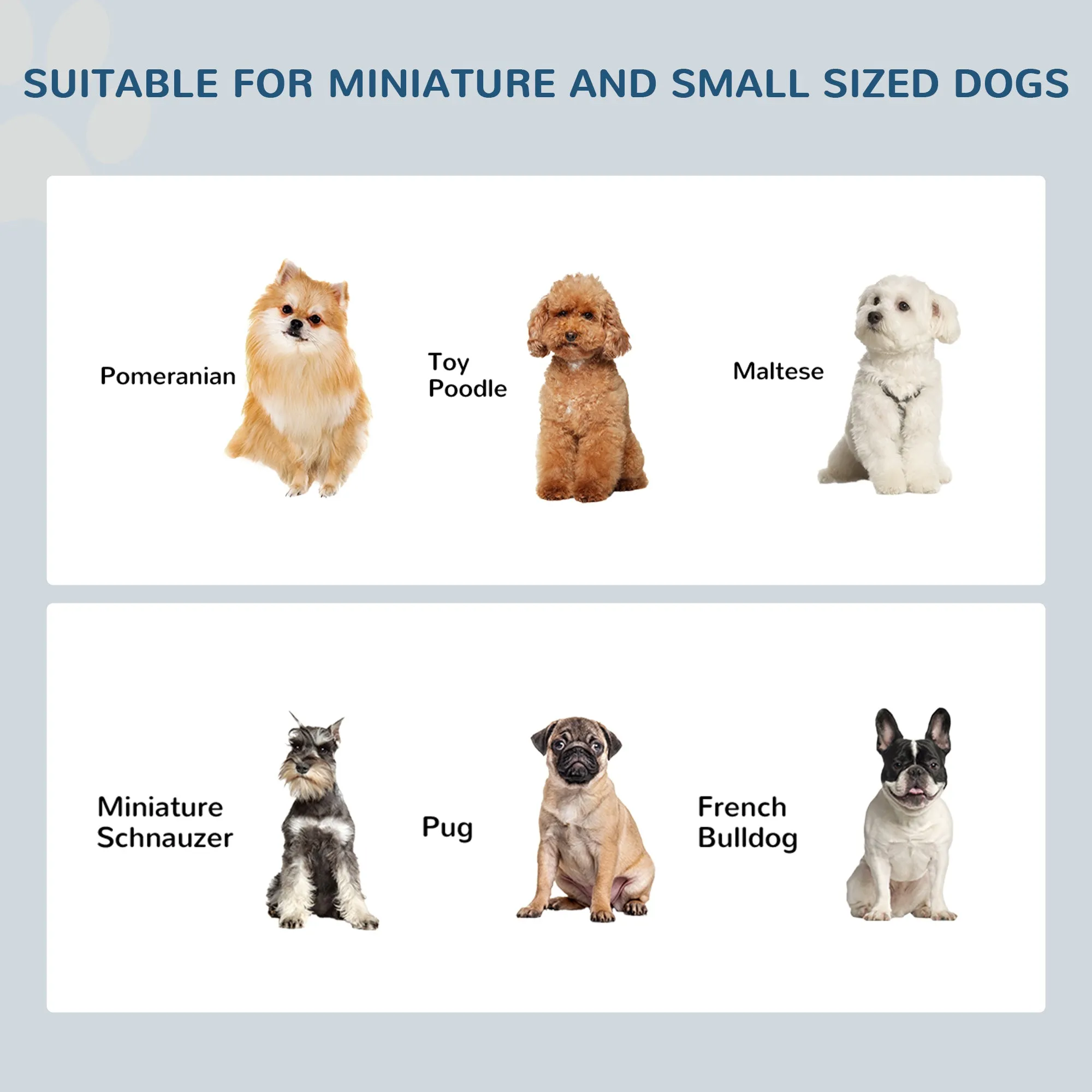 PawHut Raised Dog Feeding Bowls with Stand, Stainless Steel for Extra Small and Small Dog, 44L x 24W x 15H cm - White