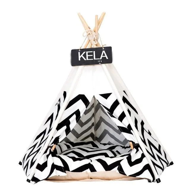 Pet Tent House Cat Bed Portable Teepee