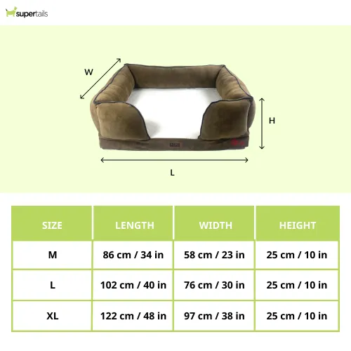 Petter World Ultra Luxury Micro Fur Orthopedic Sofa Bed for Dogs (Mocha Brown)