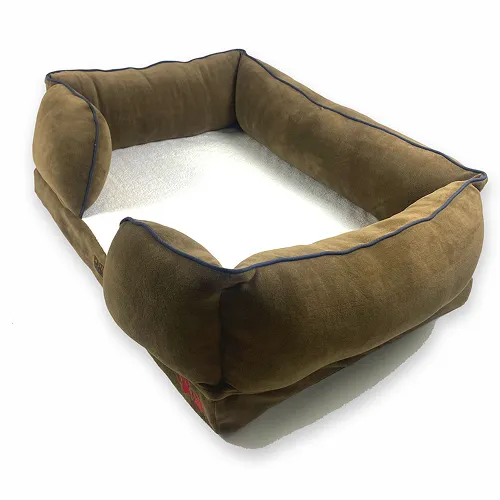 Petter World Ultra Luxury Micro Fur Orthopedic Sofa Bed for Dogs (Mocha Brown)