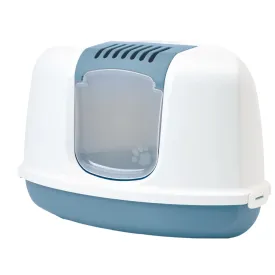 Savic Nestor Corner Toilet Home for Cats (White/Bluestone)