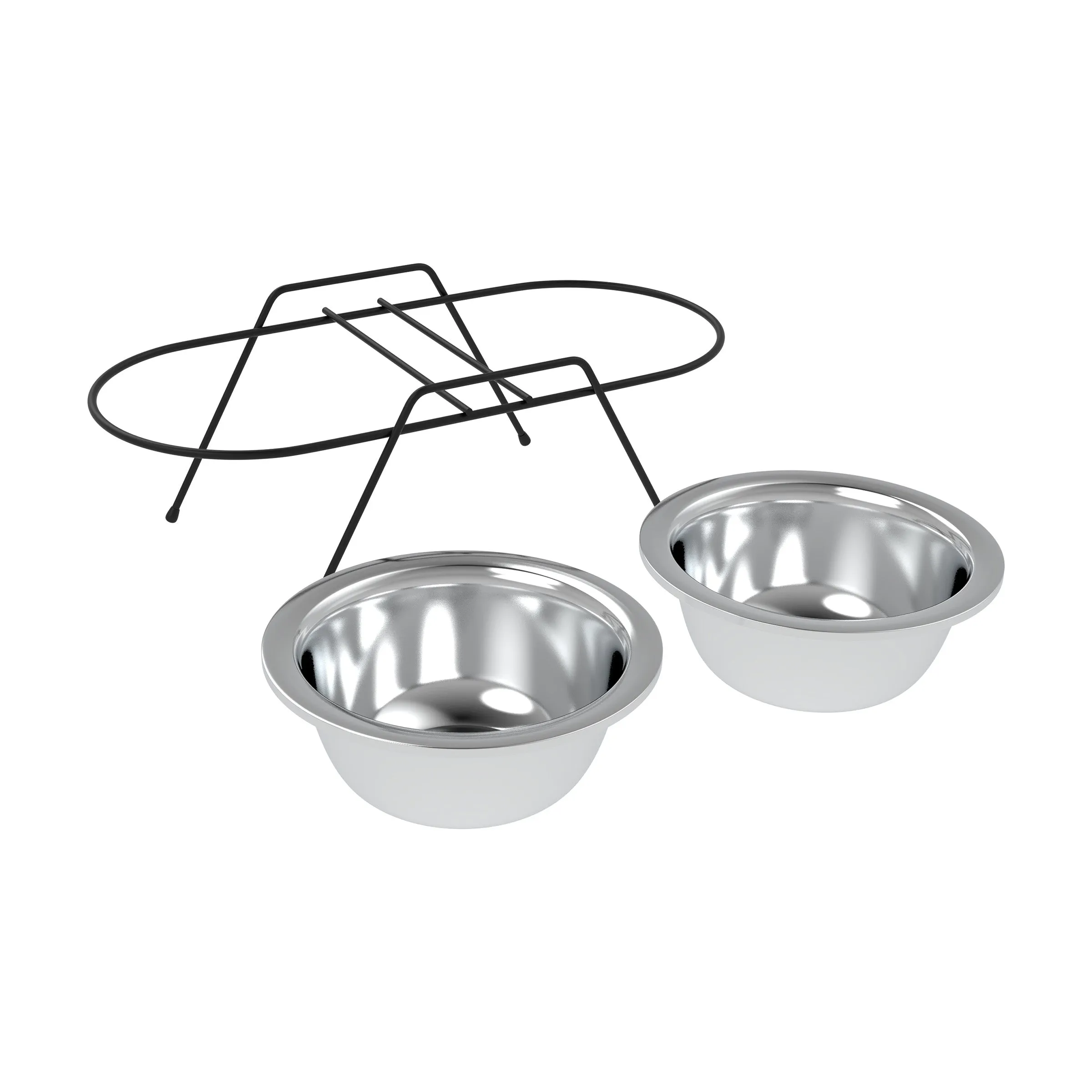 Stainless Steel Elevated Pet Bowls and Iron Stand