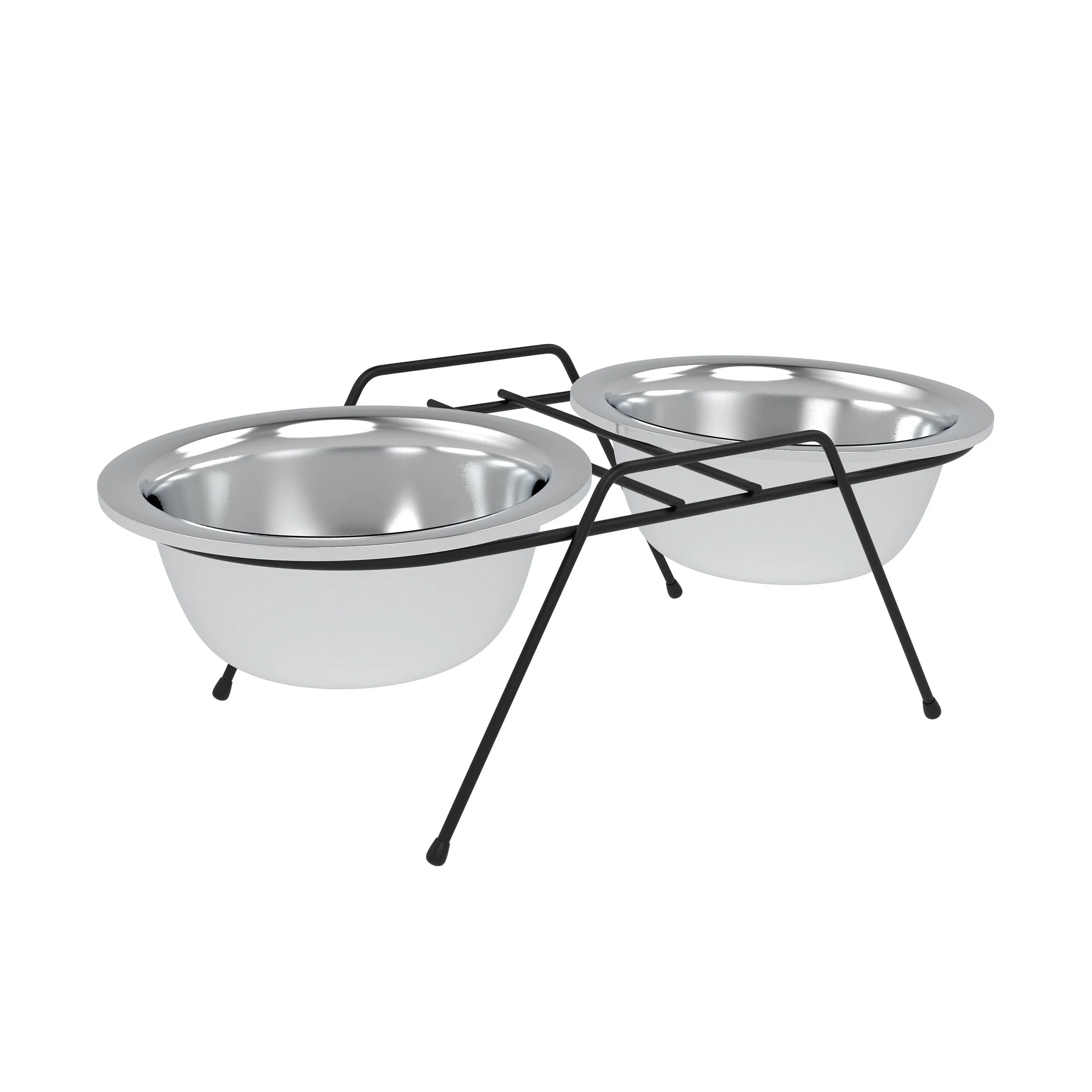 Stainless Steel Elevated Pet Bowls and Iron Stand