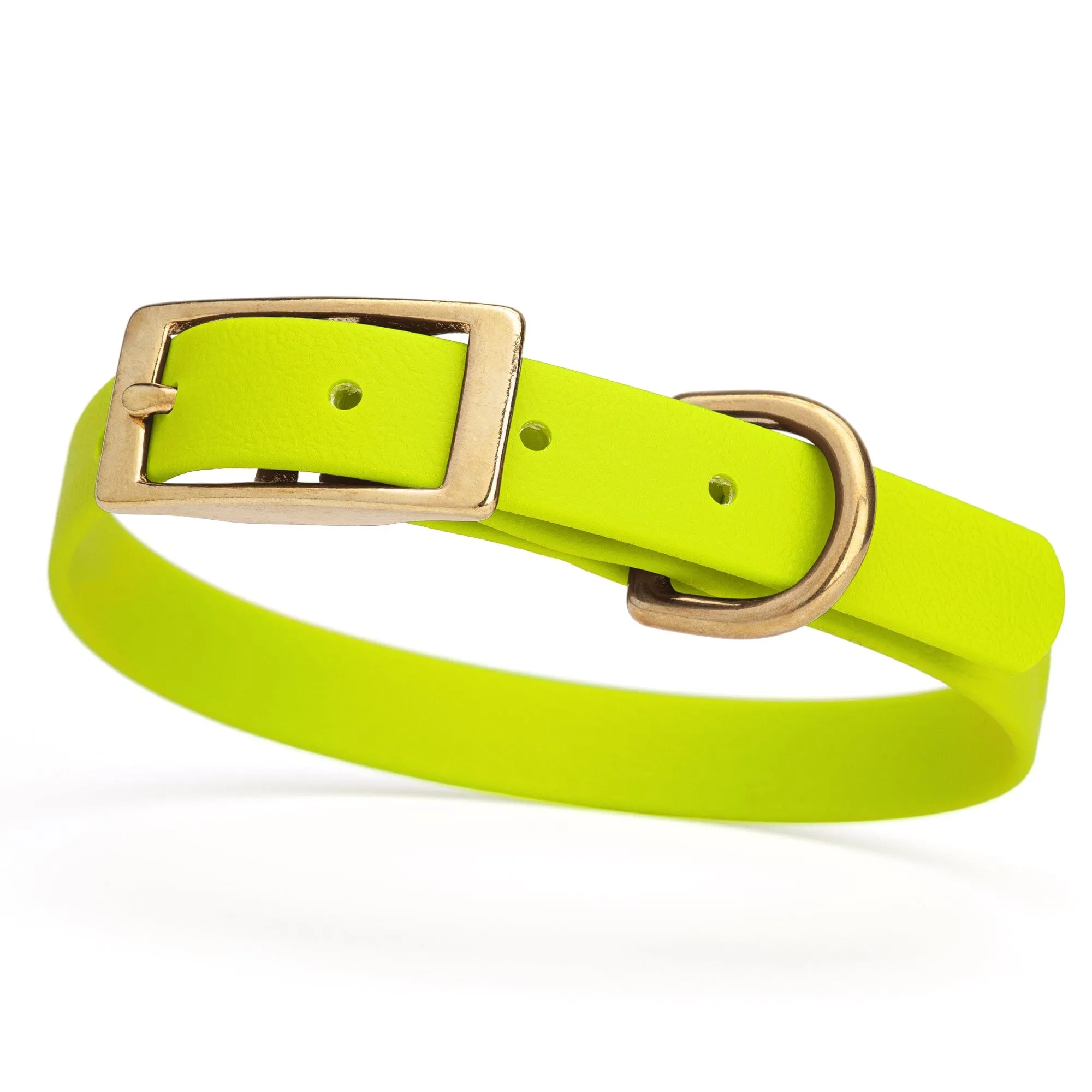 Viper Biothane Waterproof Dog Collar - Brass Hardware - Size S (12" - 15")