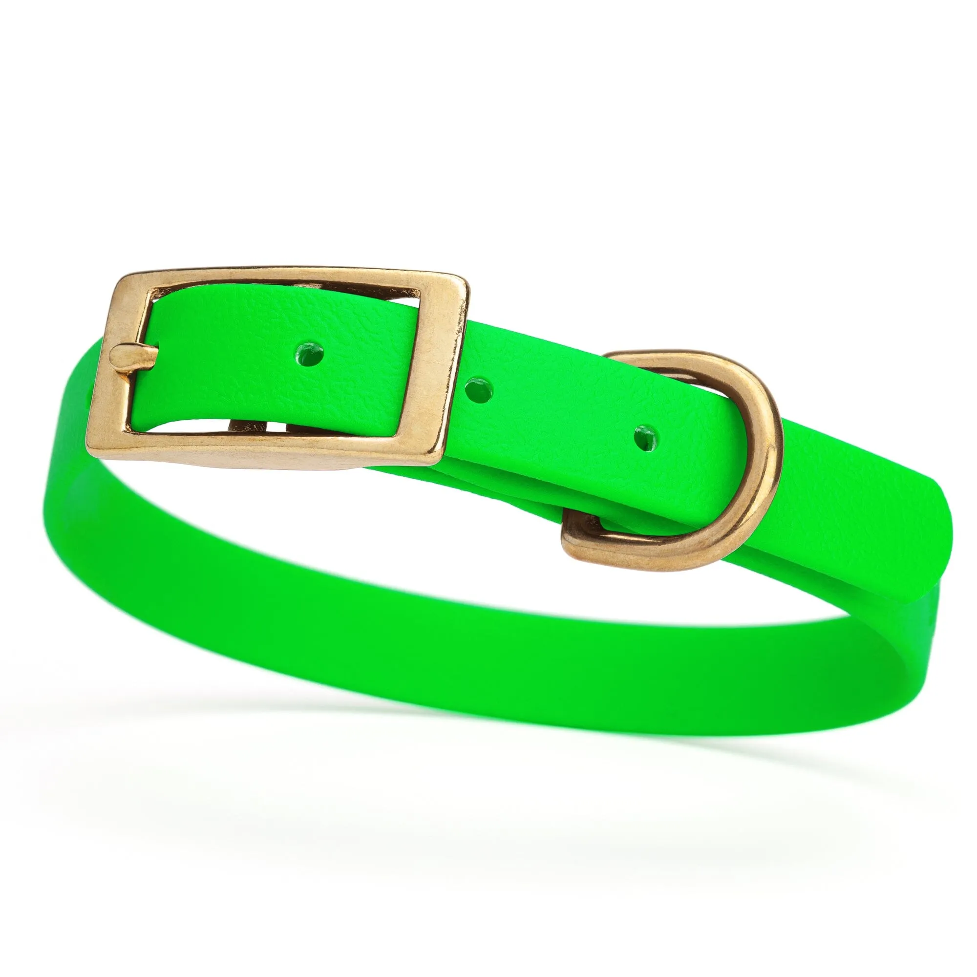 Viper Biothane Waterproof Dog Collar - Brass Hardware - Size S (12" - 15")