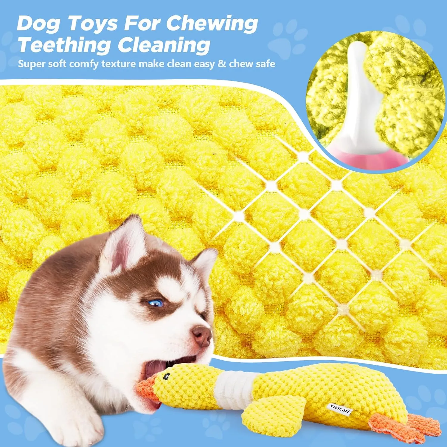 Vitscan Durable Dog Toys for Aggressive Chewers Large Breed/Dog Chew Toy/Indestructible Tough Squeaky Dog Toys/Interactive Dog Toy for Large Dogs/Plush Puppy Toys/Puppy Chew Toys for Teething