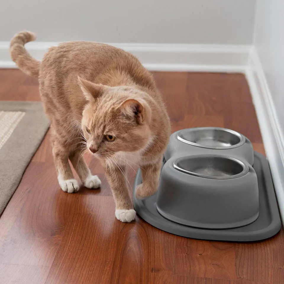 WeatherTech Double High Pet Feeding System, Stainless Steel