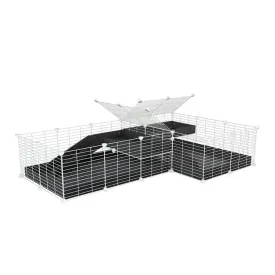 White L-Shape 6x2 C&C Cage with Divider & Loft