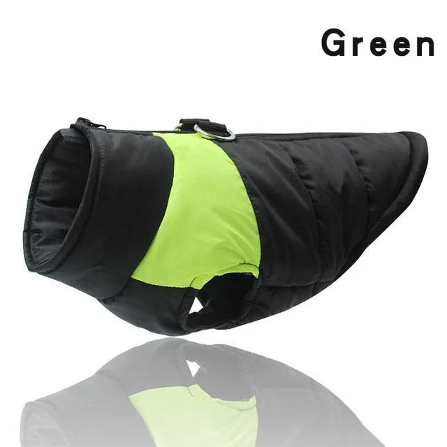 Winter Warm Dog Clothes Waterproof Pet Padded Vest Zipper