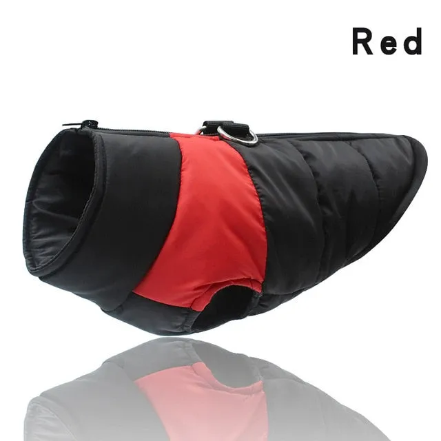 Winter Warm Dog Clothes Waterproof Pet Padded Vest Zipper
