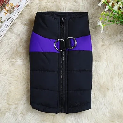 Winter Warm Dog Clothes Waterproof Pet Padded Vest Zipper