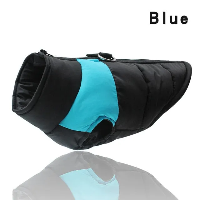 Winter Warm Dog Clothes Waterproof Pet Padded Vest Zipper